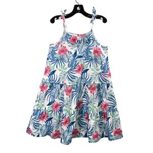 Tommy Bahama Girls Size 6 Tropical Floral Tiered Sundress Beach Vacation